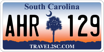 SC license plate AHR129