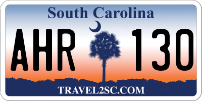 SC license plate AHR130