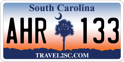 SC license plate AHR133