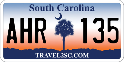 SC license plate AHR135