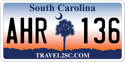 SC license plate AHR136