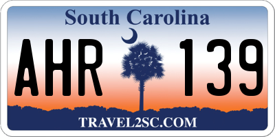 SC license plate AHR139