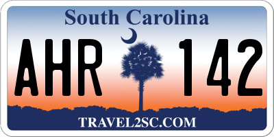 SC license plate AHR142