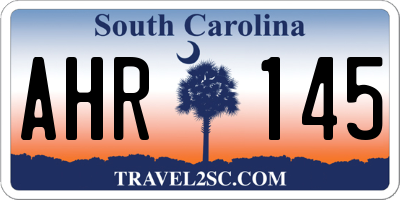 SC license plate AHR145