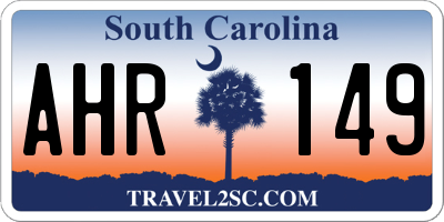 SC license plate AHR149