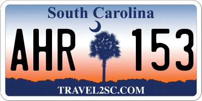 SC license plate AHR153