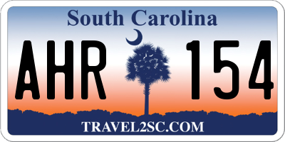 SC license plate AHR154