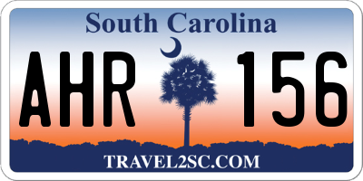 SC license plate AHR156