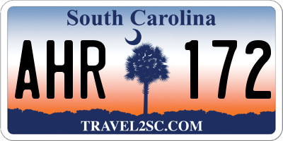 SC license plate AHR172