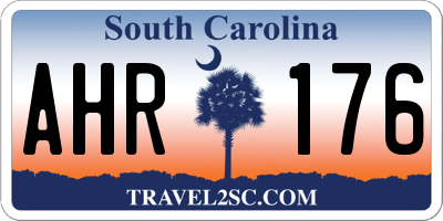 SC license plate AHR176