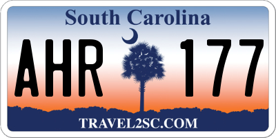 SC license plate AHR177