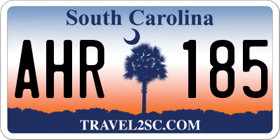 SC license plate AHR185