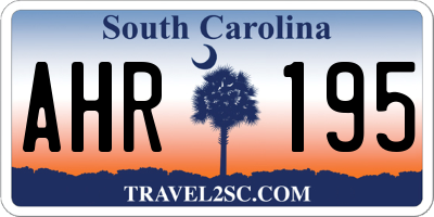 SC license plate AHR195