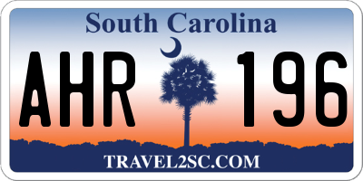 SC license plate AHR196