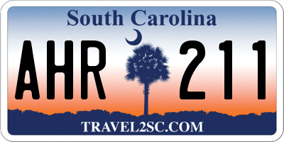SC license plate AHR211
