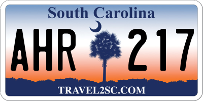SC license plate AHR217