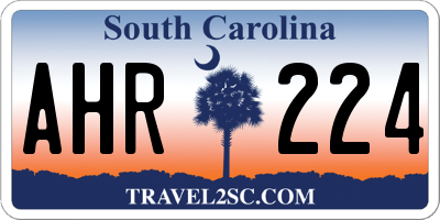 SC license plate AHR224