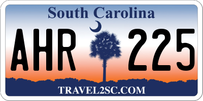 SC license plate AHR225