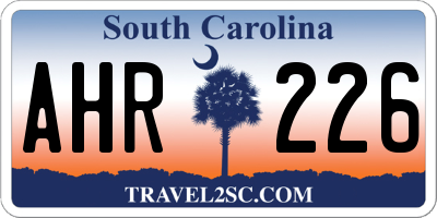 SC license plate AHR226