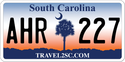 SC license plate AHR227