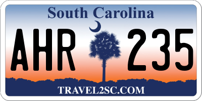 SC license plate AHR235