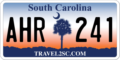 SC license plate AHR241