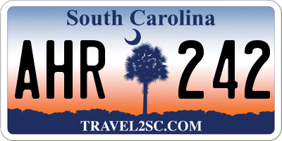 SC license plate AHR242