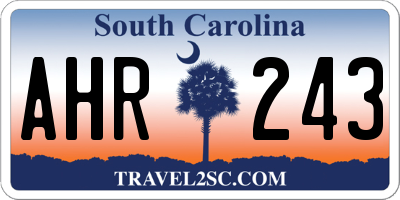 SC license plate AHR243