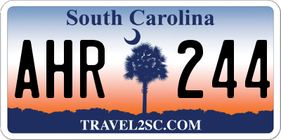 SC license plate AHR244