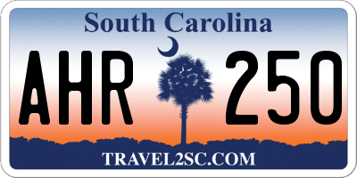 SC license plate AHR250