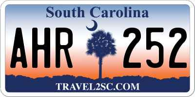 SC license plate AHR252