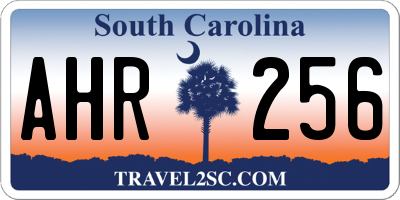 SC license plate AHR256