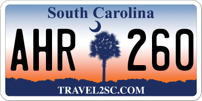 SC license plate AHR260