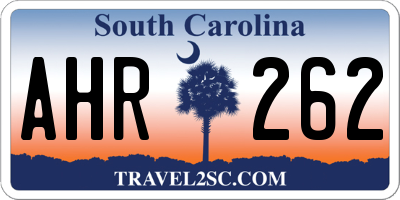 SC license plate AHR262
