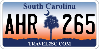 SC license plate AHR265