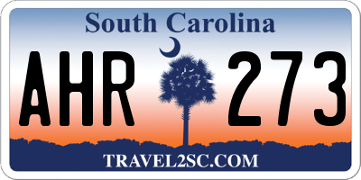 SC license plate AHR273