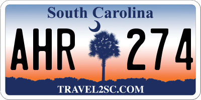 SC license plate AHR274