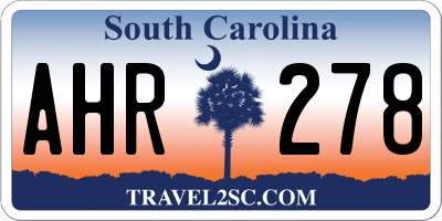 SC license plate AHR278