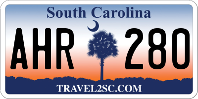 SC license plate AHR280