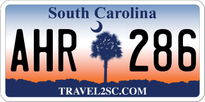 SC license plate AHR286