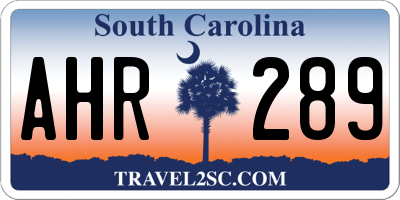 SC license plate AHR289