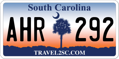SC license plate AHR292