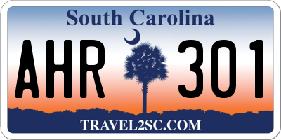 SC license plate AHR301