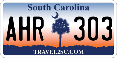 SC license plate AHR303