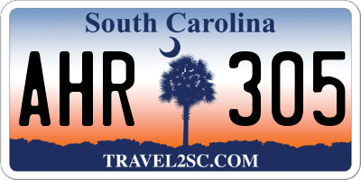 SC license plate AHR305