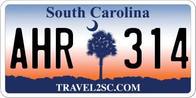 SC license plate AHR314