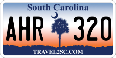 SC license plate AHR320