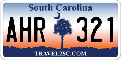 SC license plate AHR321
