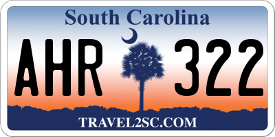 SC license plate AHR322