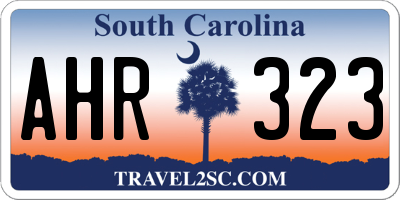 SC license plate AHR323